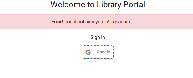 Google login failure